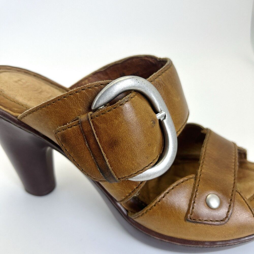 Born Adriana Sandals Womens Sz 7 Cognac Brown Leather Buckle Strap Boho-chic - Picture 6 of 7